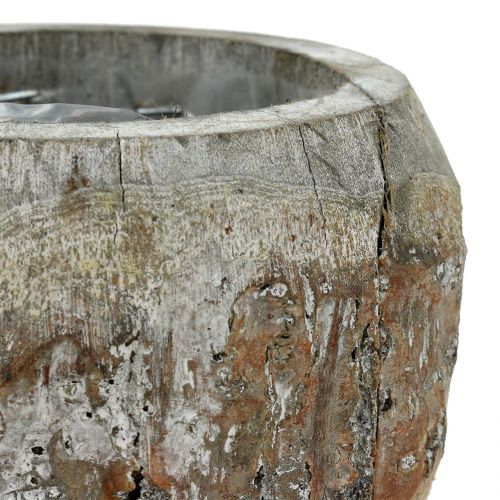Floristik24 Pot en bois à planter Blanc lavé Ø14cm
