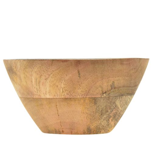 Floristik24 Bol en bois manguier motif olives citron Ø13,5cm H7cm