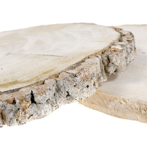 Article Disque en bois lavé blanc 13cm - 15cm 2pcs