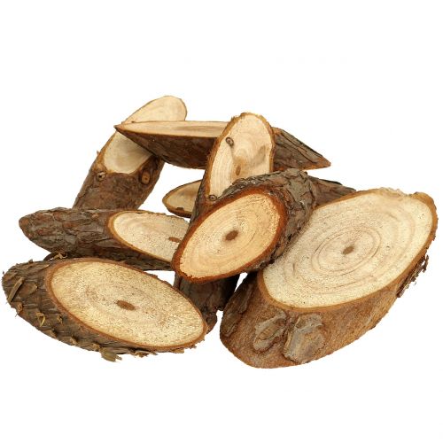 Floristik24 Disques en bois ovale naturel 500g