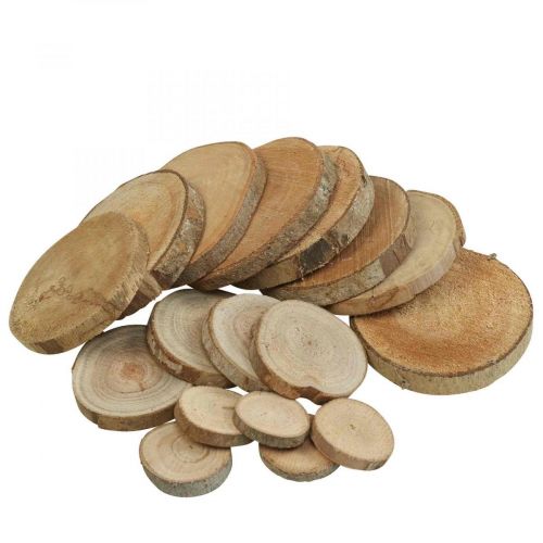 Floristik24 Disques bois 3.5cm - 9cm naturel 300g