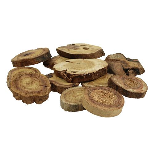 Floristik24 Tranches de bois couleur naturelle 6-8 cm 500 g