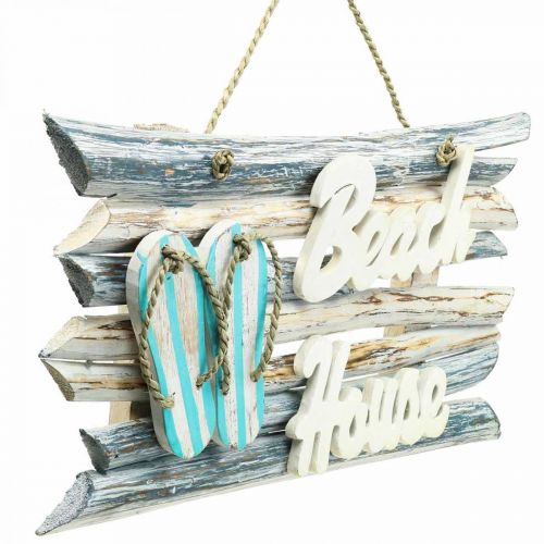 Floristik24 Panneau en bois « Beach House » décoration maritime à suspendre 46×5×27cm