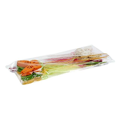 Floristik24 Papillons en bois sur fil triés par couleur 8cm 24P