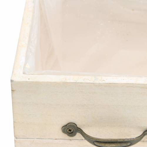 Floristik24 Jardinière bois tiroir crème 15×15cm/12×12cm lot de 2