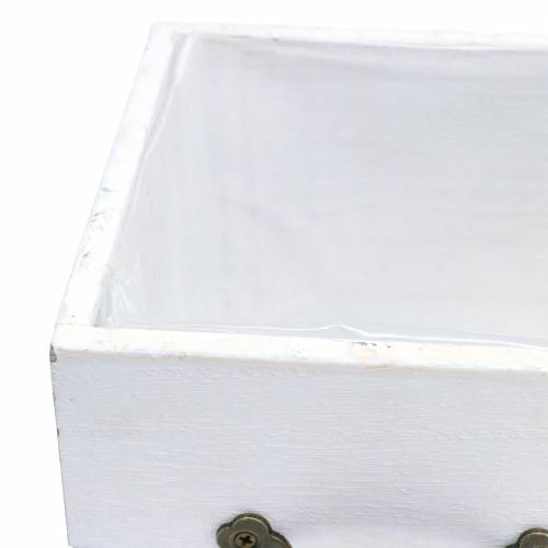 Article Jardinière bois tiroir blanc 15x15/12x12cm lot de 2