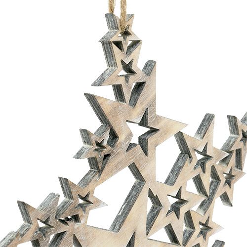 Floristik24 Etoile en bois à suspendre 24cm x 24cm L35cm 1p
