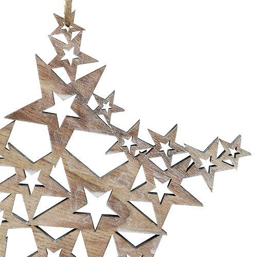 Floristik24 Etoile en bois à suspendre 24cm x 24cm L35cm 1p