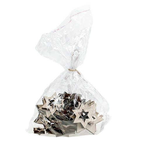 Floristik24 Mélange d&#39;étoiles en bois 2,5cm - 7cm blanchies à la chaux 35p