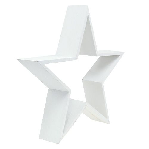 Floristik24 Etoile En Bois Set Blanc 4pcs