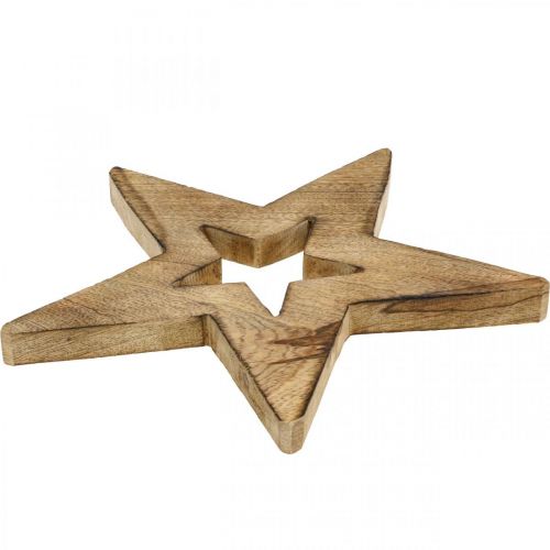 Article Etoile en bois flammée Décoration en bois sur pied Noël 28cm
