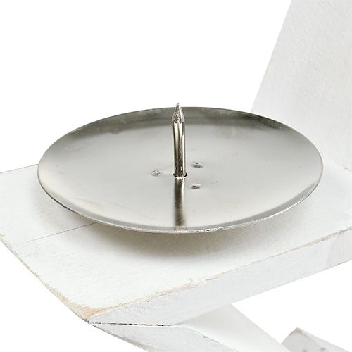 Floristik24 Etoile en bois avec 2x bougeoir blanc