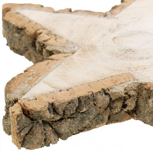 Floristik24 Plateau en tranche d&#39;arbre, Noël, étoile de décoration en bois, bois naturel Ø20cm