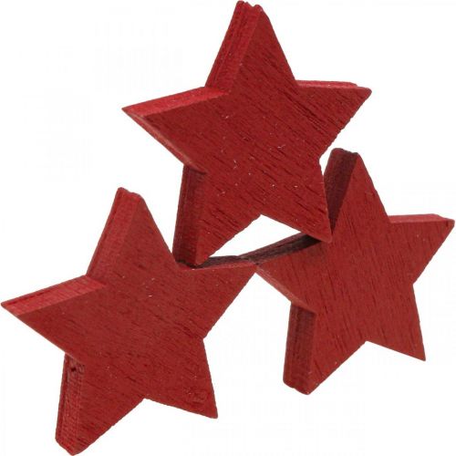 Floristik24 Étoiles en bois décoration dispersée rouge étoiles de Noël 3cm 72 pcs