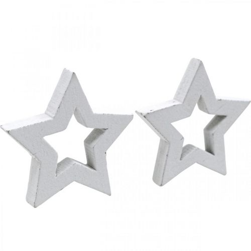 Floristik24 Étoiles en bois décoration dispersées Étoiles de Noël blanches 3cm 72 pcs