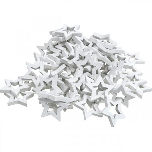 Floristik24 Étoiles en bois décoration dispersées Étoiles de Noël blanches 3cm 72 pcs