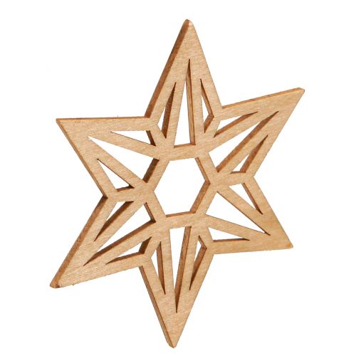 Article Étoiles en bois décoration de Noël étoiles de décoration dispersées Berry 8cm 16 pcs