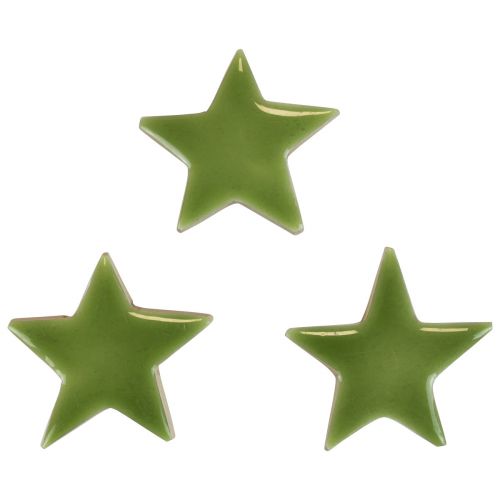 Floristik24 Étoiles en bois décorations de Noël décorations dispersées vert clair brillant Ø5cm 8 pcs