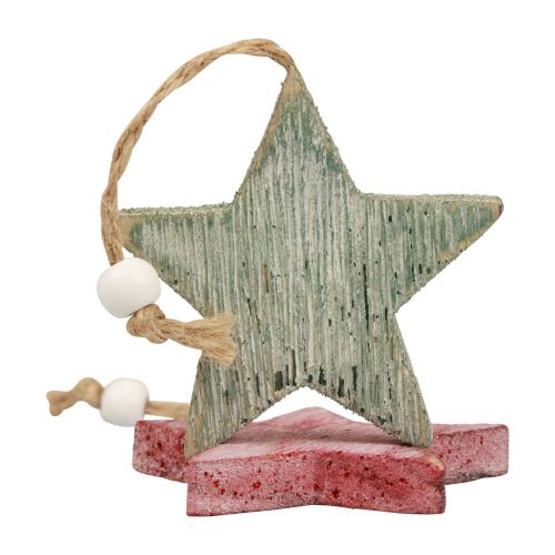 Article Étoiles en bois étoiles décoratives à suspendre décoration vintage Ø6,5cm 10 pièces