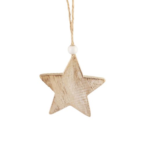 Article Étoiles en bois étoiles décoratives à suspendre décoration vintage Ø6,5cm 10 pièces