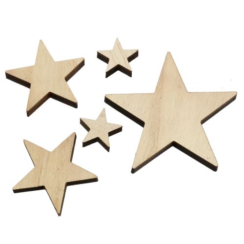 Floristik24 Étoiles de Noël en bois mix naturel 2.5cm - 7.5cm 40pcs