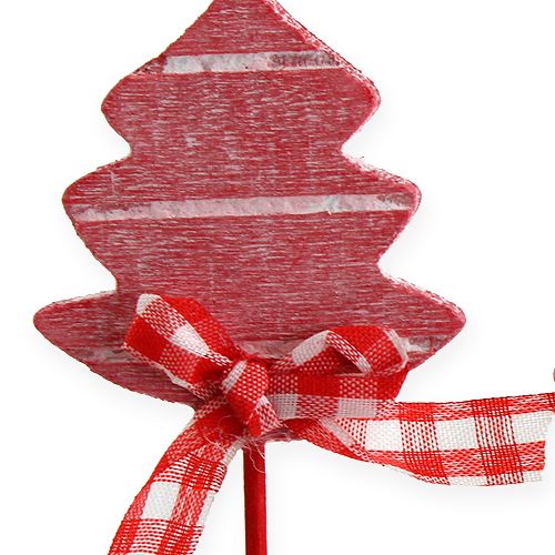 Floristik24 Bâtons en bois étoile, rouge sapin 12pcs