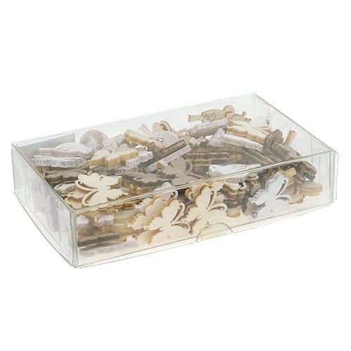Floristik24 Mélange de figurine en bois assort. 2cm Nature 144P