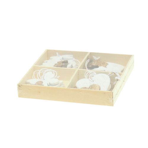 Floristik24 Cintre de décoration printemps blanc / nature 12pcs
