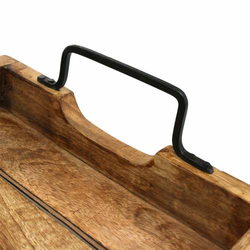 Floristik24 Plateau en bois avec poignées manguier aspect antique 38,5 × 25cm