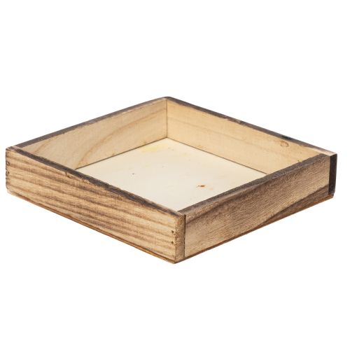 Plateau en bois, style rustique, idéal pour la décoration de la maison ou du bureau, 15 cm, lot de 4