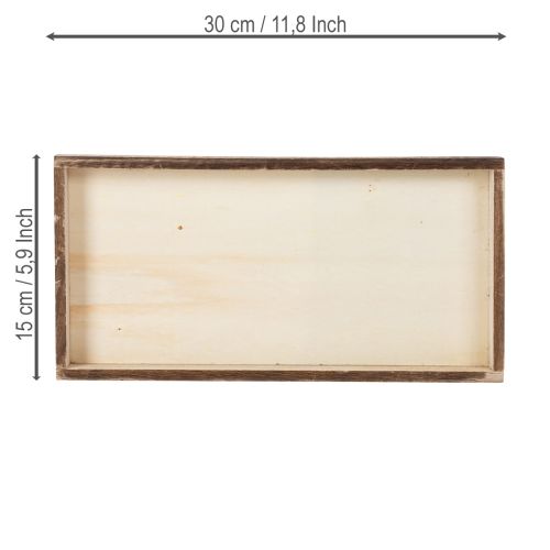 Article Plateau rectangulaire en bois, organisateur pratique, polyvalent et robuste, 30 cm, lot de 4