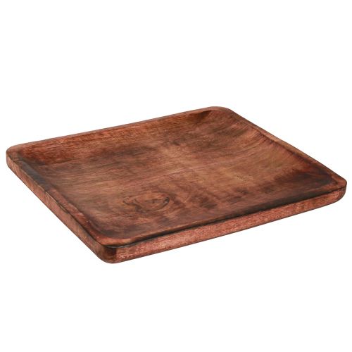 Floristik24 Plateau en bois lasuré brun Plateau rectangulaire 30×25cm