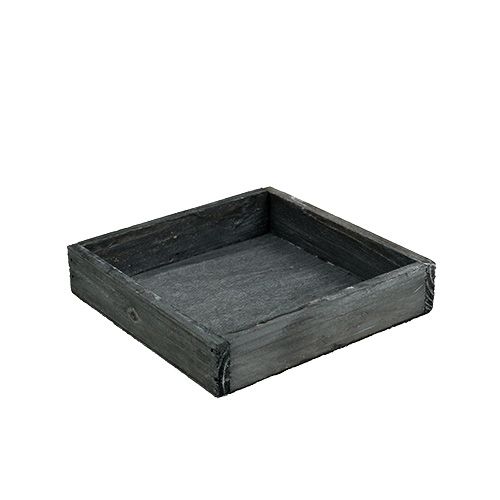 Floristik24 Plateau en bois gris 14cm x 14cm x 3cm