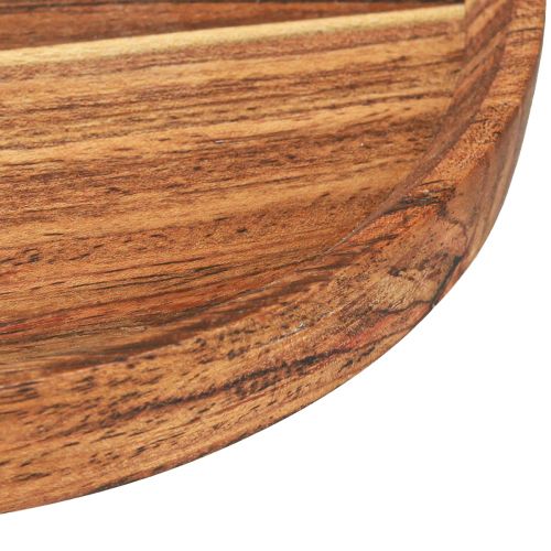Article Plateau en bois assiette en bois d'acacia naturel huilé Ø25cm H2.5cm