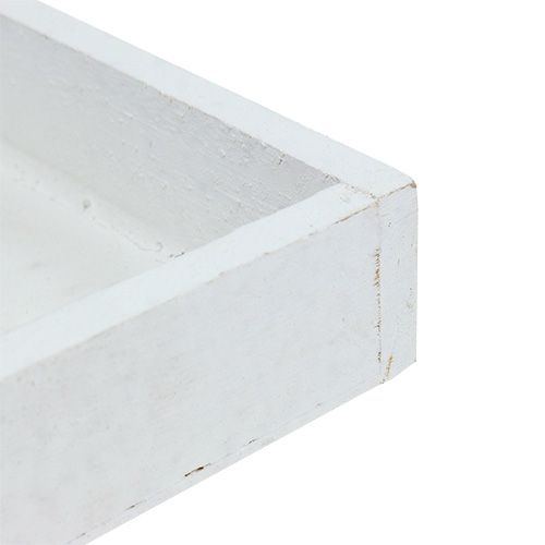 Article Plateau en bois plateau blanc carré 14cm × 14cm × 3cm 5pcs