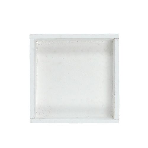 Article Plateau en bois plateau blanc carré 14cm × 14cm × 3cm 5pcs