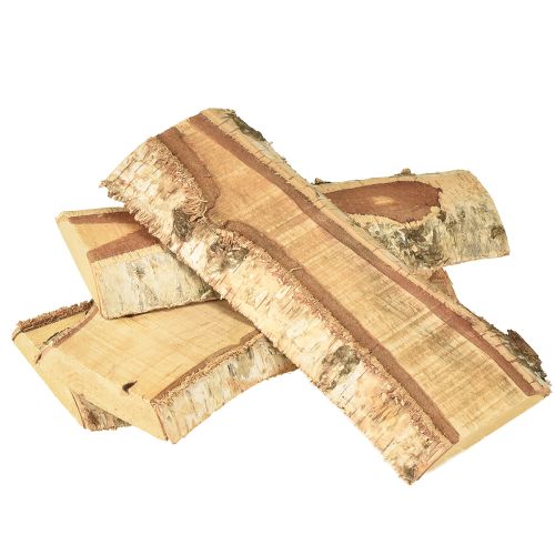 Plateau en bois déco Écorce de bouleau 25×10×2cm 4pcs
