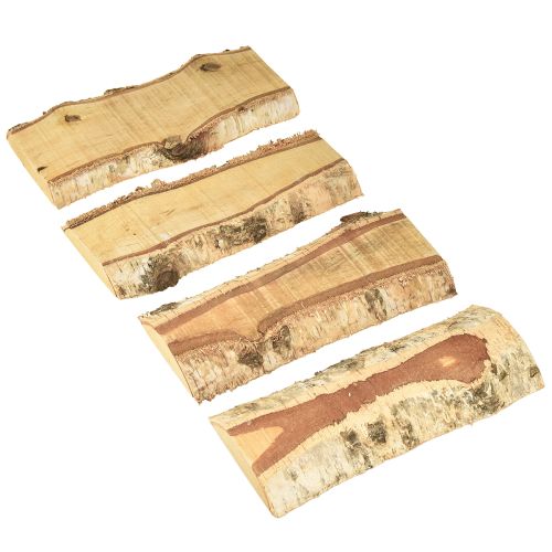 Article Plateau en bois déco Écorce de bouleau 25×10×2cm 4pcs