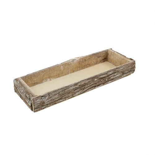 Floristik24 Plateau en bois avec écorce d&#39;arbre nature 40cm x 15cm x 5cm