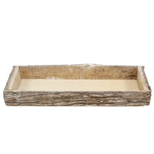 Article Plateau en bois avec plateau décoratif en écorce d'arbre naturel 40×15×5cm 3pcs