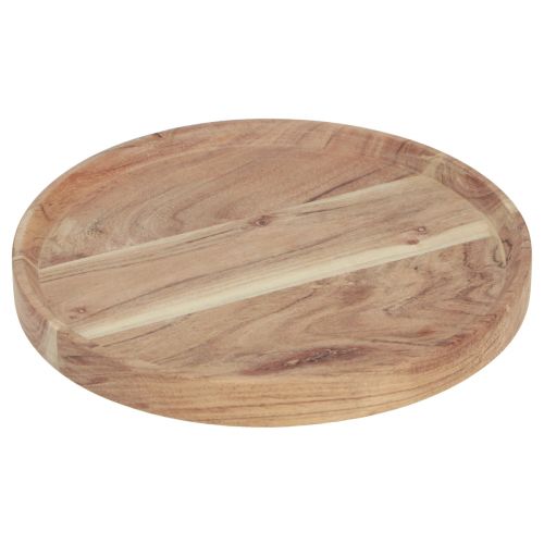 Floristik24 Plateau rond en bois d&#39;acacia planche à découper naturelle Ø25cm