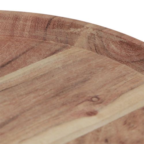 Article Plateau rond en bois d'acacia planche à découper naturelle Ø25cm