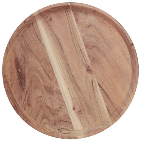 Article Plateau rond en bois d'acacia planche à découper naturelle Ø25cm