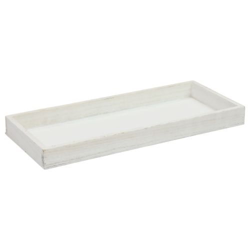 Floristik24 Plateau en bois plateau décoratif blanc shabby chic bois 35×15×3cm