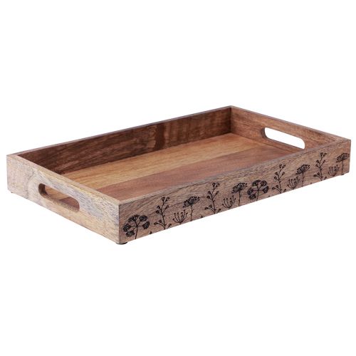 Plateau en bois plateau décoratif bois de manguier naturel 43x26x5cm