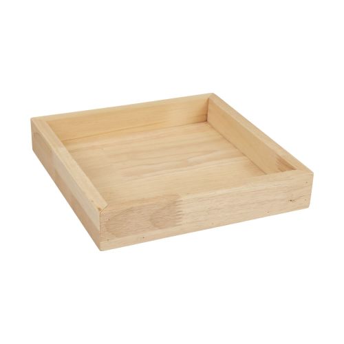 Floristik24 Plateau en bois plateau décoratif bois carré naturel 20×20×3.5cm