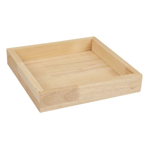 Floristik24 Plateau en bois plateau décoratif bois carré naturel 25×25×3.5cm