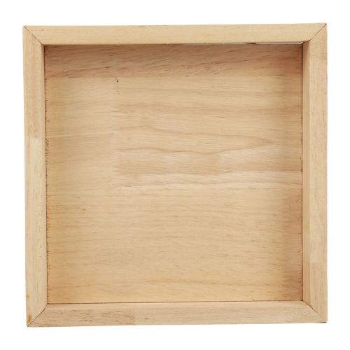 Floristik24 Plateau en bois plateau décoratif bois carré naturel 25×25×3.5cm