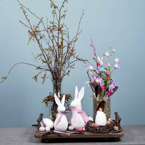 Floristik24 Plateau en bois avec poignées en métal marron 45cm x 27,5cm H11cm