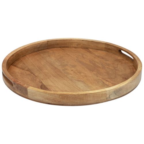 Floristik24 Plateau en bois plateau de service rond bois de manguier naturel Ø48cm H4cm